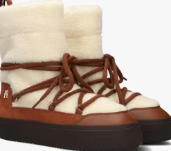cognac tommy hilfiger snowboots lace-up snowboot