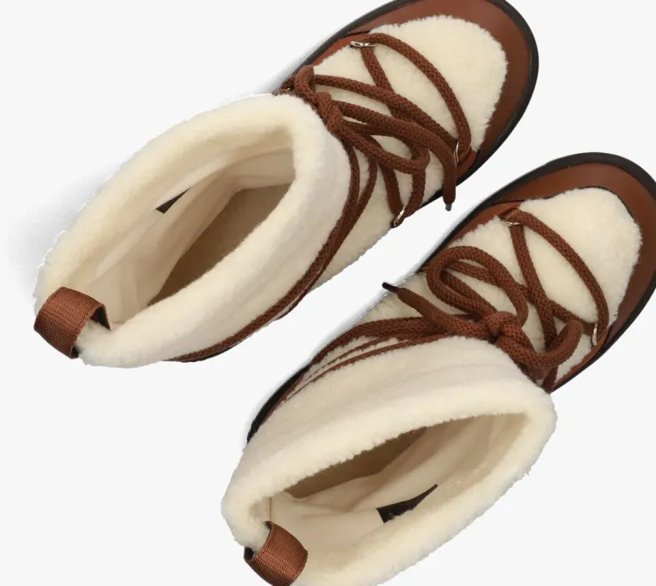 cognac tommy hilfiger snowboots lace-up snowboot