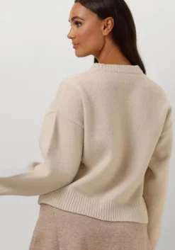 creme neo noir trui detri solid knit blouse