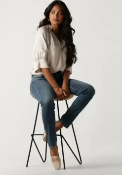 donkerblauwe 7 for all mankind straight leg jeans roxanne luxe vintage sea level