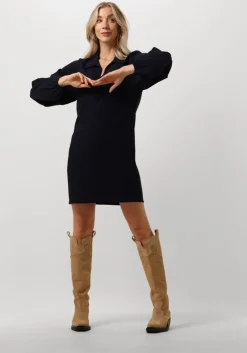 donkerblauwe another label mini jurk farida dress l/s