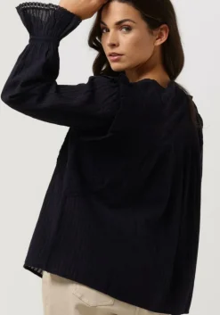 donkerblauwe antik batik blouses bernardo blouse