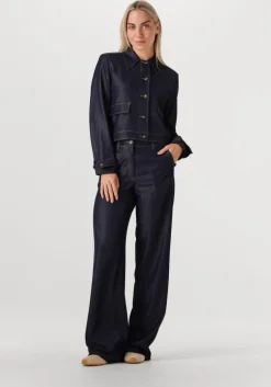 donkerblauwe co'couture pantalon terry denim long pant