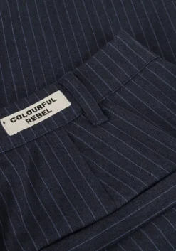 donkerblauwe colourful rebel pantalon rus pinstripe straight pants