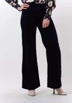 donkerblauwe fabienne chapot wijde broek eva cord wide leg trousers