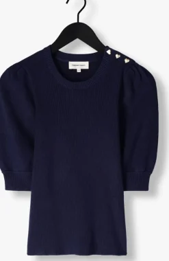 donkerblauwe fabienne chapot trui lillian short sleeve pullover