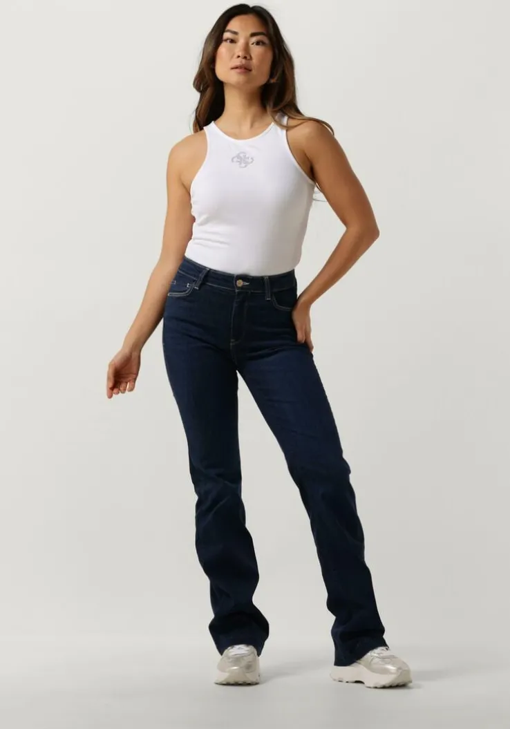 donkerblauwe guess bootcut jeans sexy boot