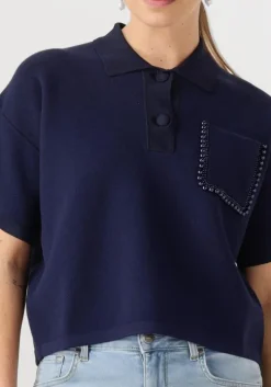 donkerblauwe liu jo tops & t-shirts maglia chiusa m/l