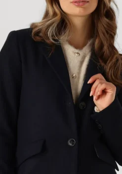 donkerblauwe modström mantel pamela coat