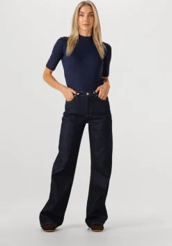 donkerblauwe modström top krown t-shirt