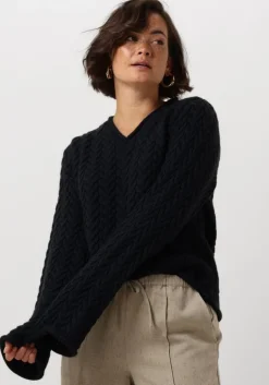 donkerblauwe modström t-shirt kurtismd v-neck