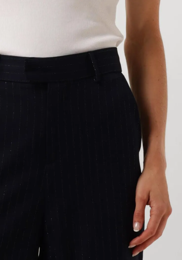 donkerblauwe nukus wijde broek new york pants stripe