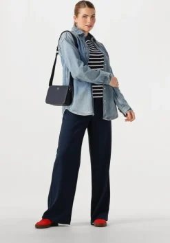 donkerblauwe object pantalon objlisa wide pant