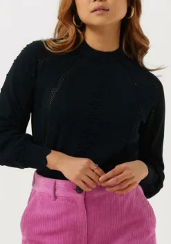 donkerblauwe object trui kalina l/s knit pullover