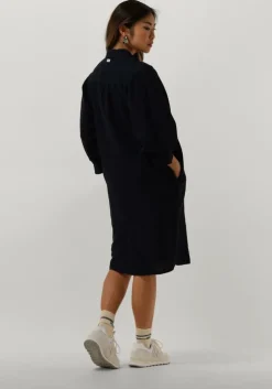 donkerblauwe penn & ink midi jurk dress
