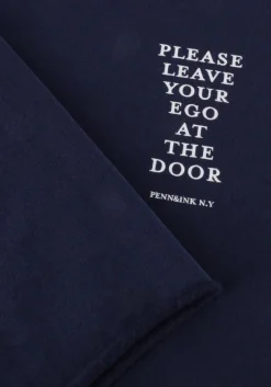 donkerblauwe penn & ink midi jurk dress print