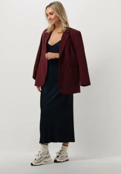 donkerblauwe resort finest midi jurk slip dress