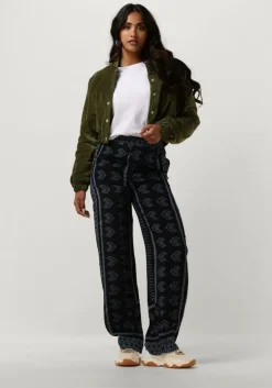 donkerblauwe rough studios wijde broek alex pants