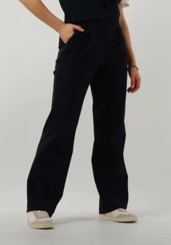 donkerblauwe ruby tuesday wijde broek relena straight leg pants with zipper at side