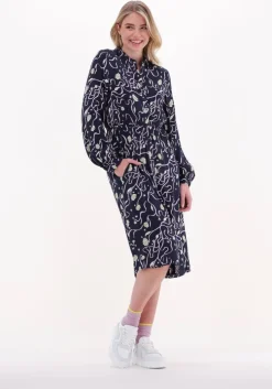 donkerblauwe scotch & soda midi jurk relaxed fit shirt dress