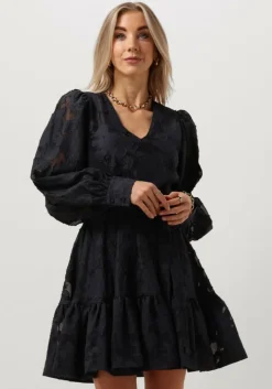 donkerblauwe selected femme mini jurk slfcathi-sadie short v-neck dress