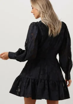 donkerblauwe selected femme mini jurk slfcathi-sadie short v-neck dress