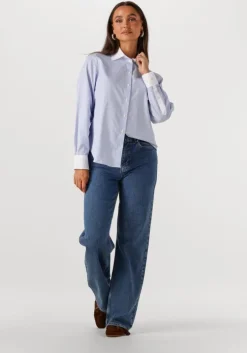 donkerblauwe selected femme wide jeans slfwide bea-kori mw jeans