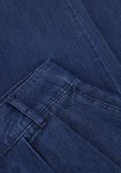 donkerblauwe selected femme wide jeans slfjanna hw pleated chambray