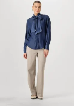 donkerblauwe selected femme blouses slfjanna ls relaxed chambray shirt