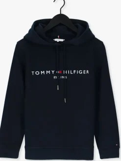 donkerblauwe tommy hilfiger trui heritage hilfiger hoodie ls