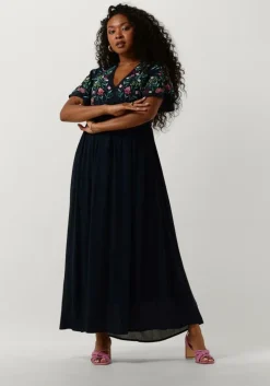 donkerblauwe y.a.s. maxi jurk yaschella ss maxi dress
