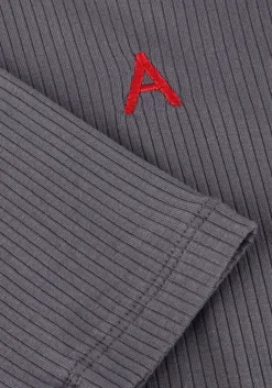 ALIX THE LABEL donkergrijze top ladies knitted modal longsleeve top><noscript><img width=