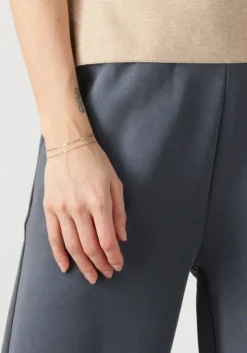 ALIX THE LABEL donkergrijze pantalon ladies knitted flowy side slit pants><noscript><img width=