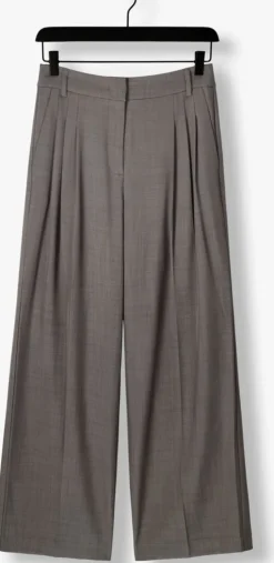 donkergrijze co'couture pantalon liane pleat pant