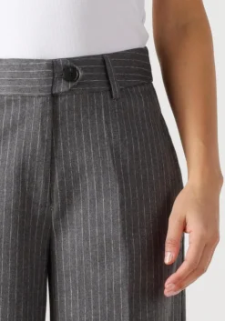 donkergrijze co'couture pantalon idacc pin wide long pant