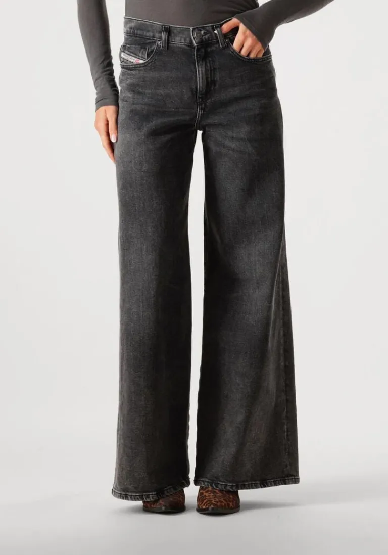 DIESEL donkergrijze wide jeans 1978 d-akemi>DAMES Jeans