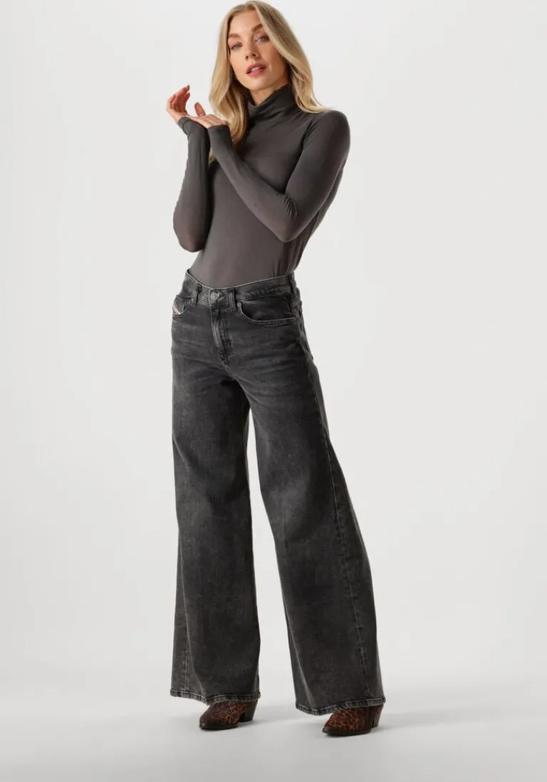 DIESEL donkergrijze wide jeans 1978 d-akemi>DAMES Jeans