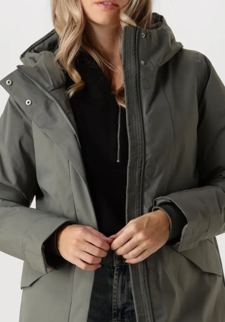 donkergrijze elvine gewatteerde jas signy