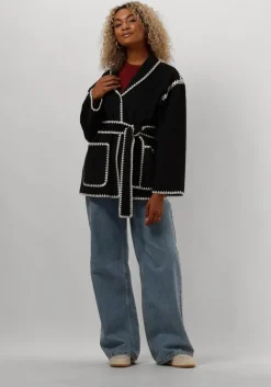 donkergrijze minus jack clara belt jacket