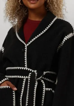 donkergrijze minus jack clara belt jacket