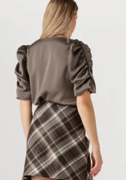 donkergrijze neo noir blouses elba heavy sateen blouse