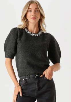 donkergrijze neo noir trui maia stone knit blouse