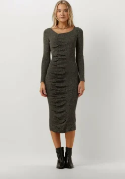 donkergrijze notes du nord midi jurk icon knitted dress