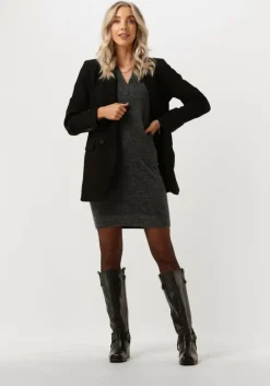 SCOTCH & SODA donkergrijze mini jurk relaxed v neck knitted dress><noscript><img width=