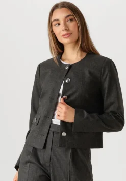 donkergrijze second female blazer wake tailored jacket