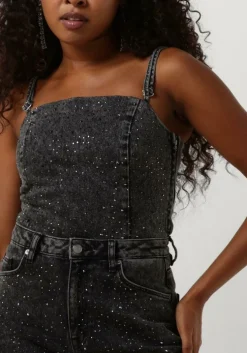 donkergrijze selected femme top slfdoa-dia sl denim top ex