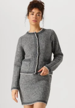 SELECTED FEMME donkergrijze vest slfsine ls knit cardigan>DAMES Truien & Vesten