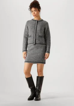 donkergrijze selected femme minirok slfsine short knit skirt