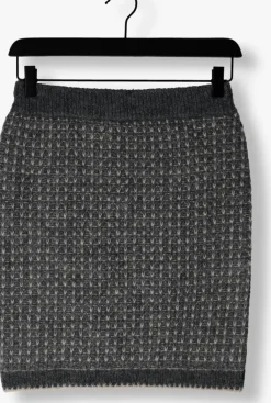donkergrijze selected femme minirok slfsine short knit skirt