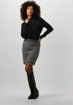 donkergrijze selected femme minirok slfsine short knit skirt